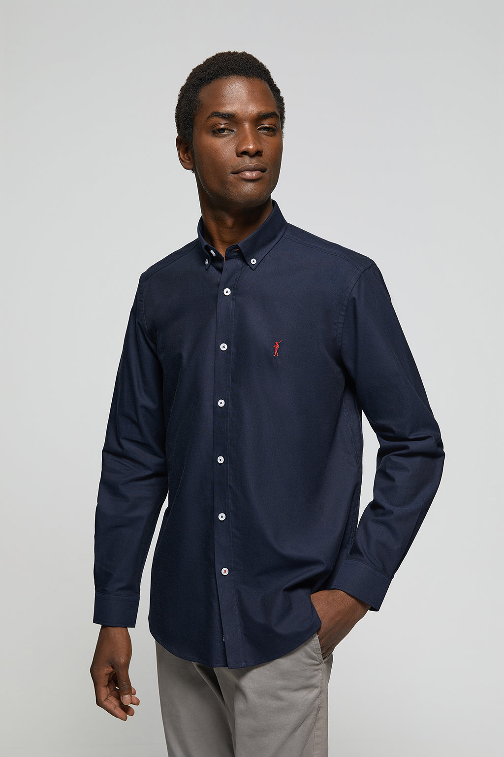 Camisa Oxford - Azul marino, Camisas Para Hombre