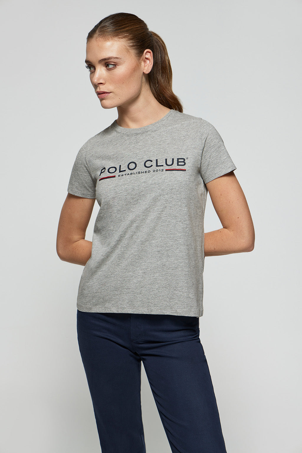 Camiseta básica gris vigoré para mujer – Polo Club