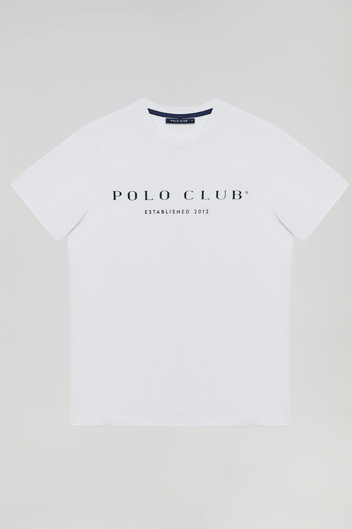 T-shirt básica branca com print icónico Polo Club