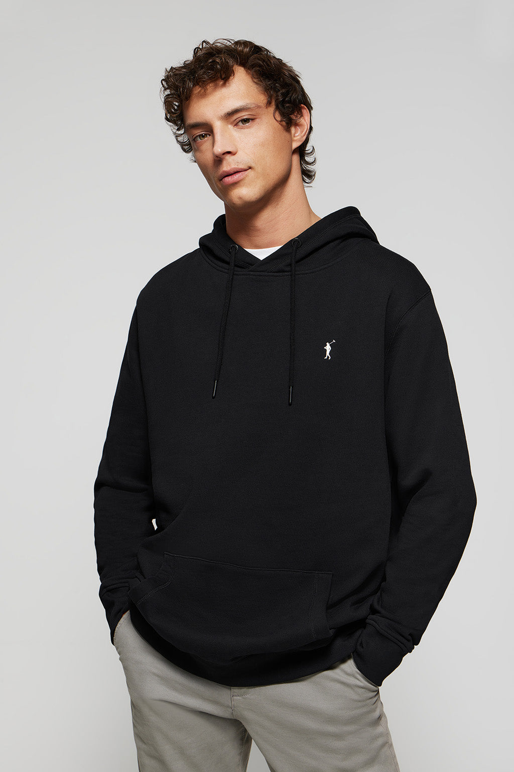 Sudadera con capucha y bolsillos negra con logo Rigby Go Polo Club