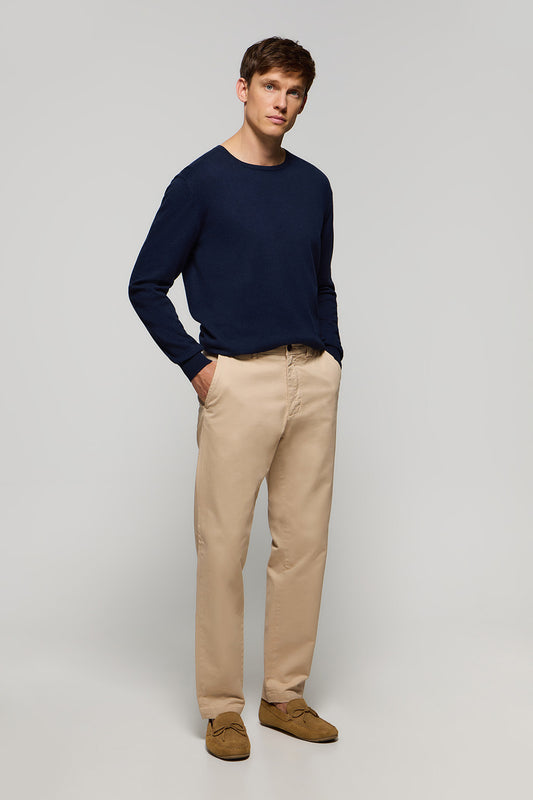 Beige regular-fit chinos with Polo Club details