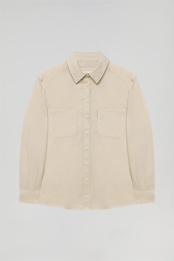Sandy loose-fit shirt with pockets and Polo Club detail