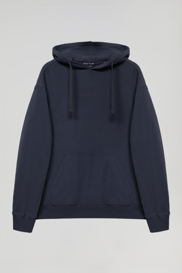 Navy-blue Minimal Polo Club hoodie with pockets