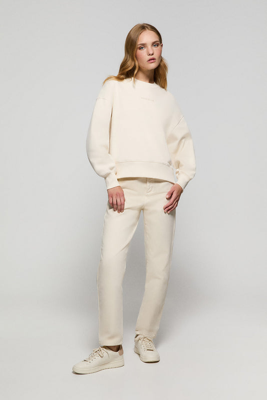 Sweatshirt básica bege com decote redondo Minimal Polo Club