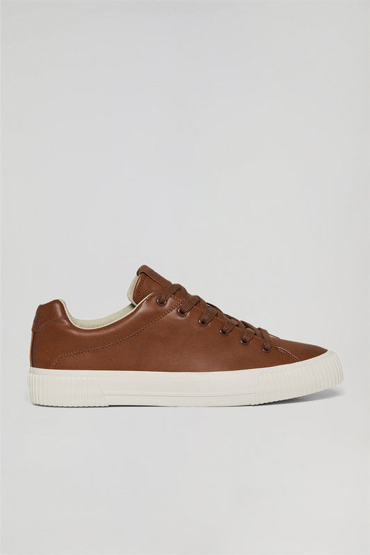 Zapatilla Habana de piel sintética color camel para hombre con detalles Polo Club