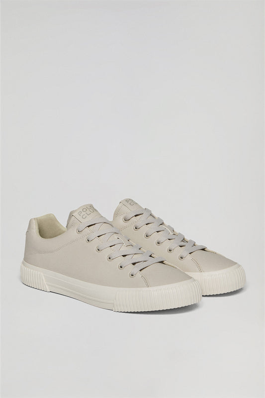 Beige faux-leather Habana trainers with Polo Club details for men