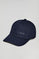 Gorra azul marino con logo engomado y print Polo Club