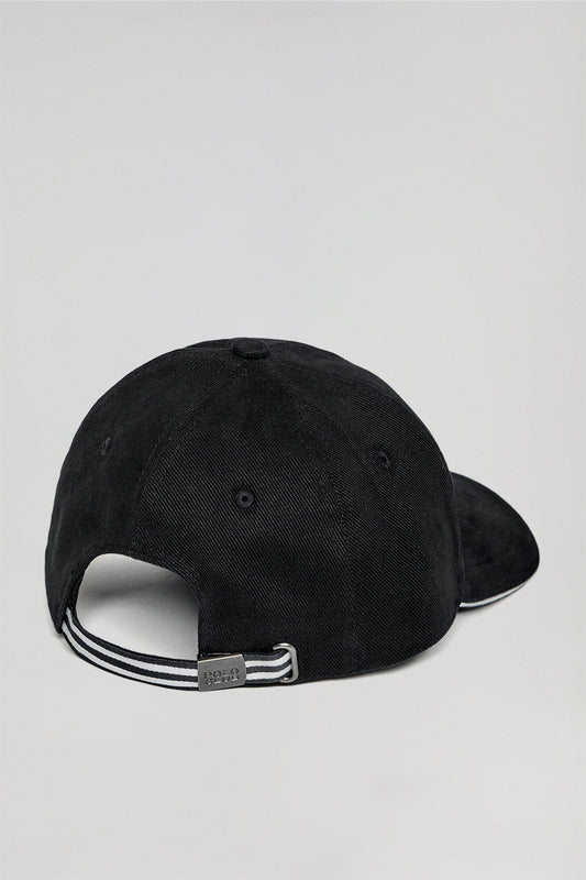 Gorra negra con parche engomado block Polo Club