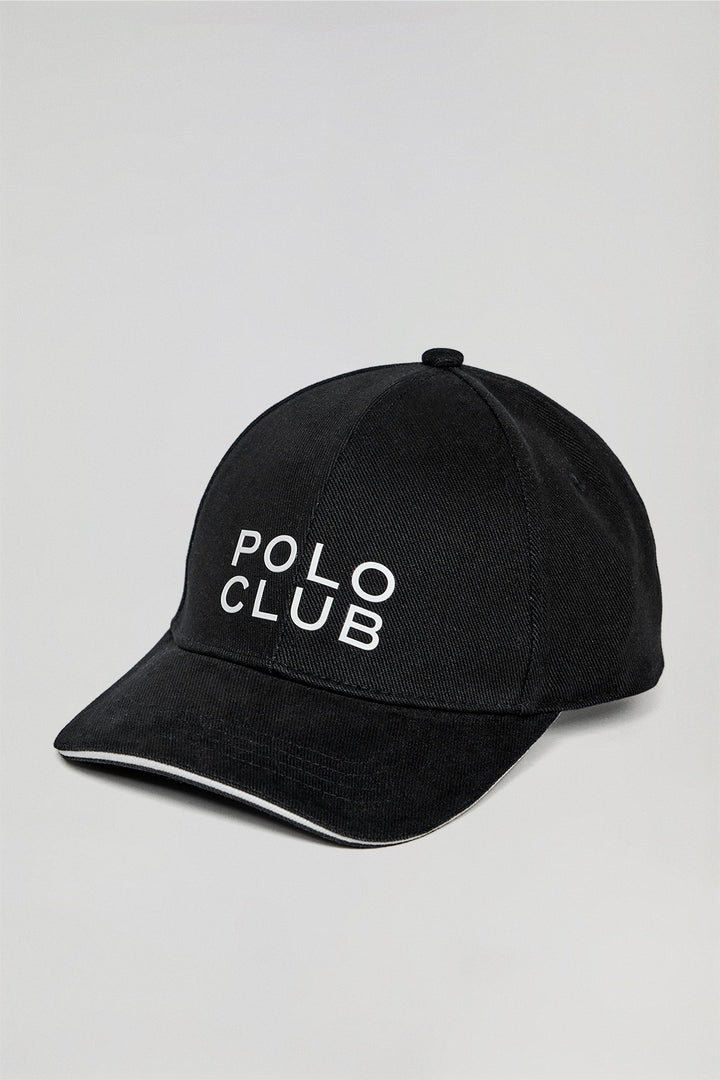 Boné preto com patch engomado block Polo Club