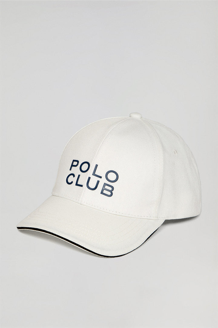 Boné branco com patch engomado block Polo Club