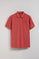 Terracotta two-button Portos polo shirt with Polo Club rubberised twill patch detail