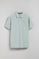 Greyish-blue two-button Portos polo shirt with Polo Club rubberised twill patch detail