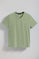 T-shirt verde jade com decote em bico e manga curta com bordado Rigby Go