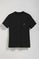 Black round-neck tee with chest pocket and Rigby Go embroidery