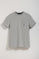 Grey-marl round-neck tee with chest pocket and Rigby Go embroidery