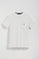 White round-neck tee with chest pocket and Rigby Go embroidery