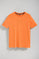 Light-orange loose-fit surfer tee with rubber minimal Polo Club logo