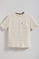 T-shirt às riscas bege e branca e bolso Timothée com pormenor Polo Club