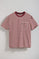 White & burgundy striped sailor Timothee tee with Polo Club detail