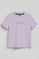 Lavender-blue boxy-fit Tori tee with peachskin effect and Minimal Combo Polo Club logo