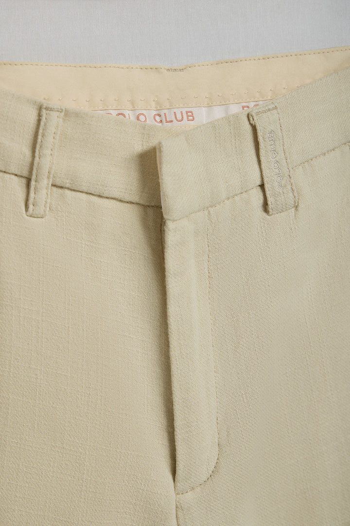 Sandy Tamara trousers in linen and cotton with embroidered Polo Club details