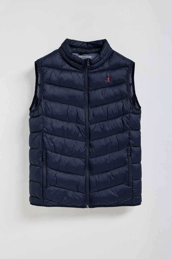 Navy-blue ultralight vest Chase with Rigby Go embroidery