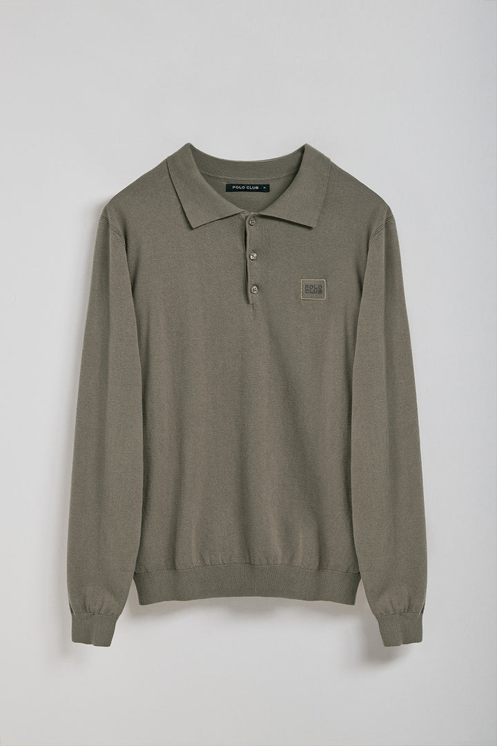 Green polo-collar knit jumper Kaleo with Polo Club details