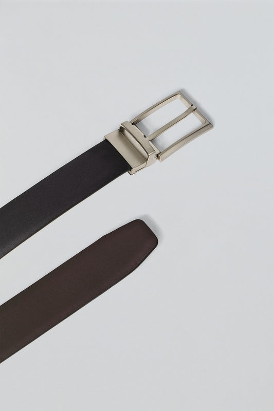 Black/brown classic reversible belt Tyler with Polo Club detail