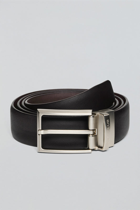 Black/brown classic reversible belt Tyler with Polo Club detail