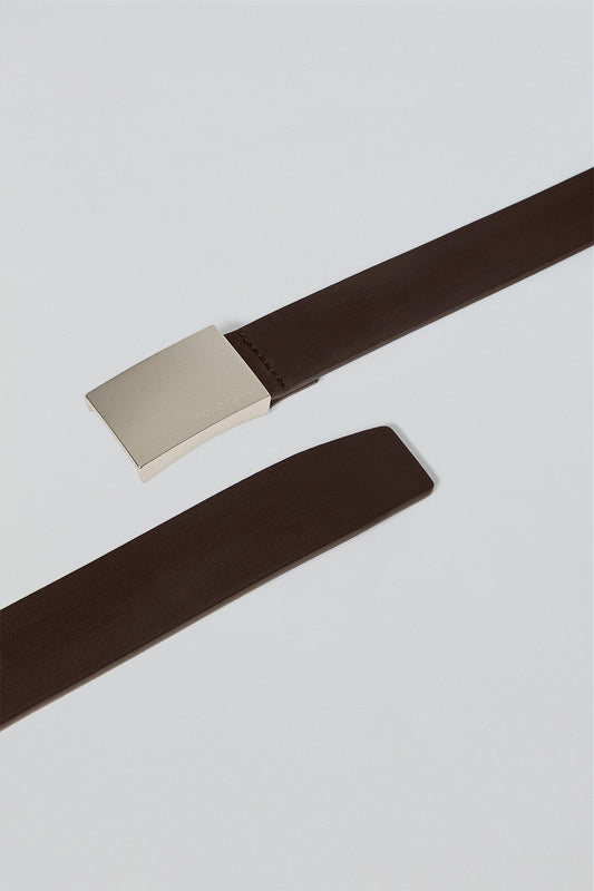 Brown belt Bastian with metal buckle and Polo Club engraving