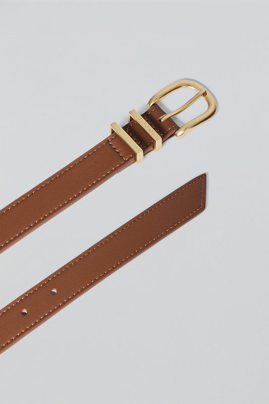 Camel belt Blossom with Polo Club engraving