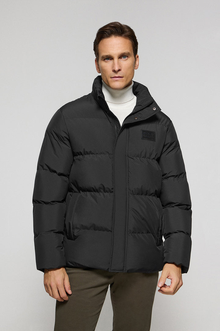 Black puffer jacket Slope with Polo Club details