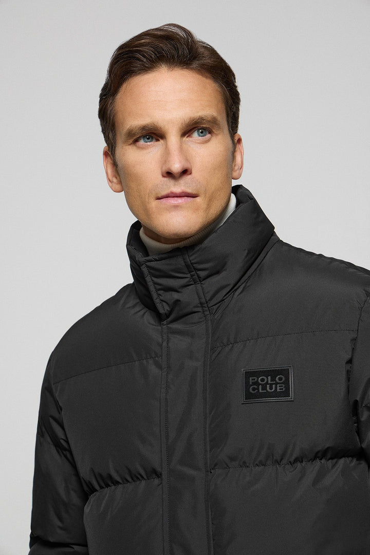 Black puffer jacket Slope with Polo Club details