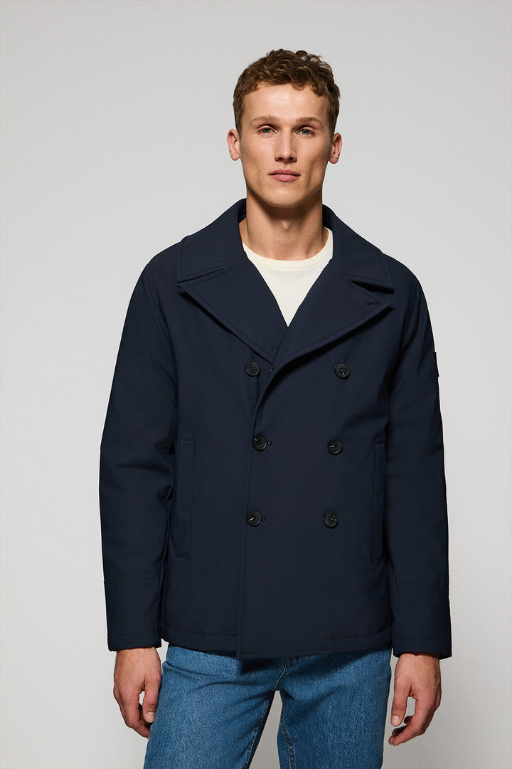 Navy-blue peacoat Manhattan with Polo Club detail