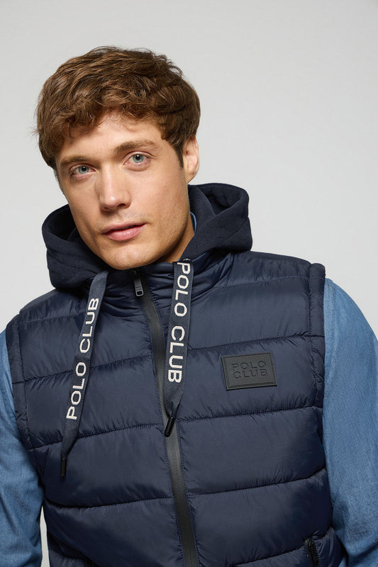 Navy-blue puffer vest Canyon with Polo Club details