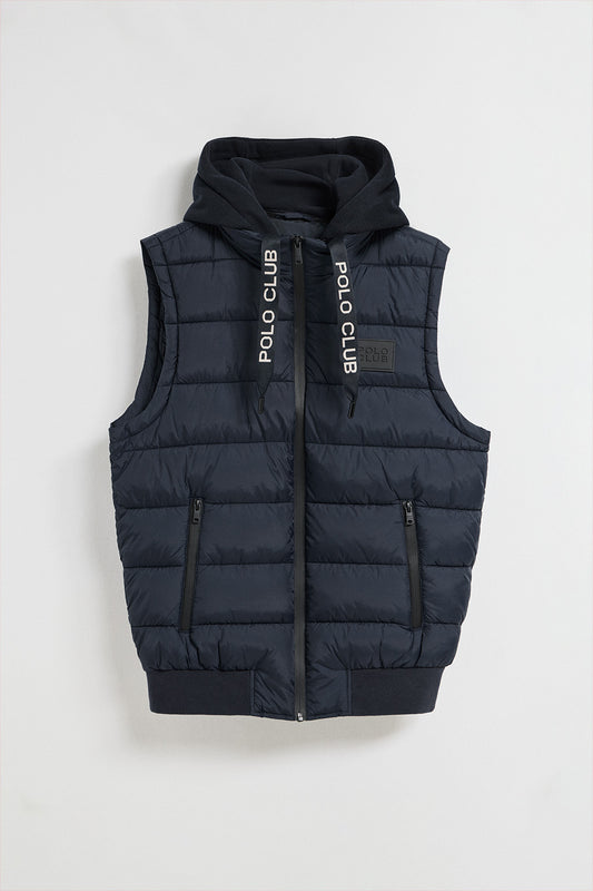 Navy-blue puffer vest Canyon with Polo Club details