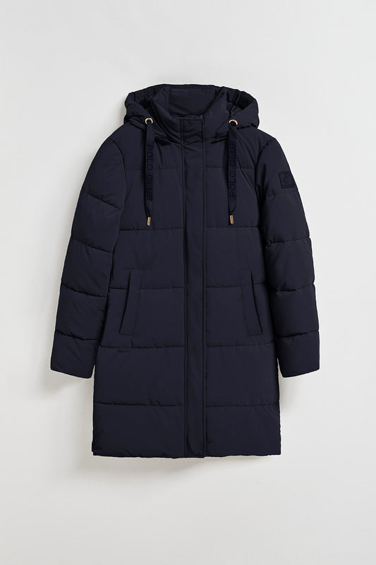 Navy-blue coat Roma with detachable hood and Polo Club details