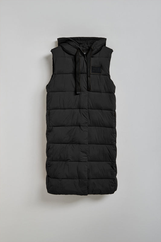 Black vest Siena with fixed hood and Polo Club details