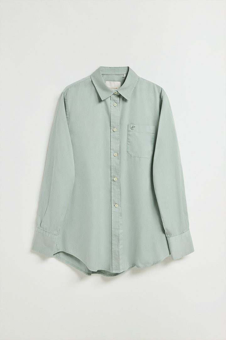 Light-green shirt Simona with monogram PC embroidery