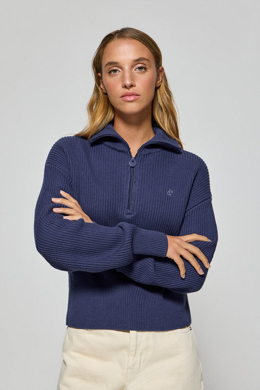 Blue jumper Nahia with Polo Club monogram embroidered logo