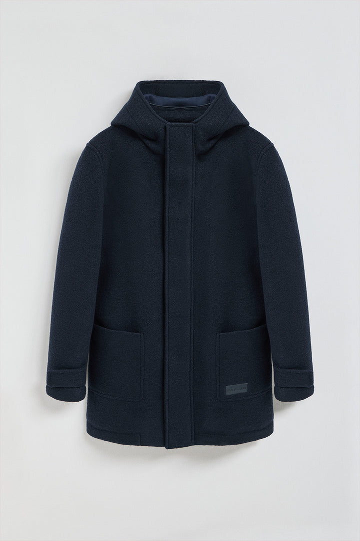 Parka com capuz Clay em azul marinho com pormenores Polo Club