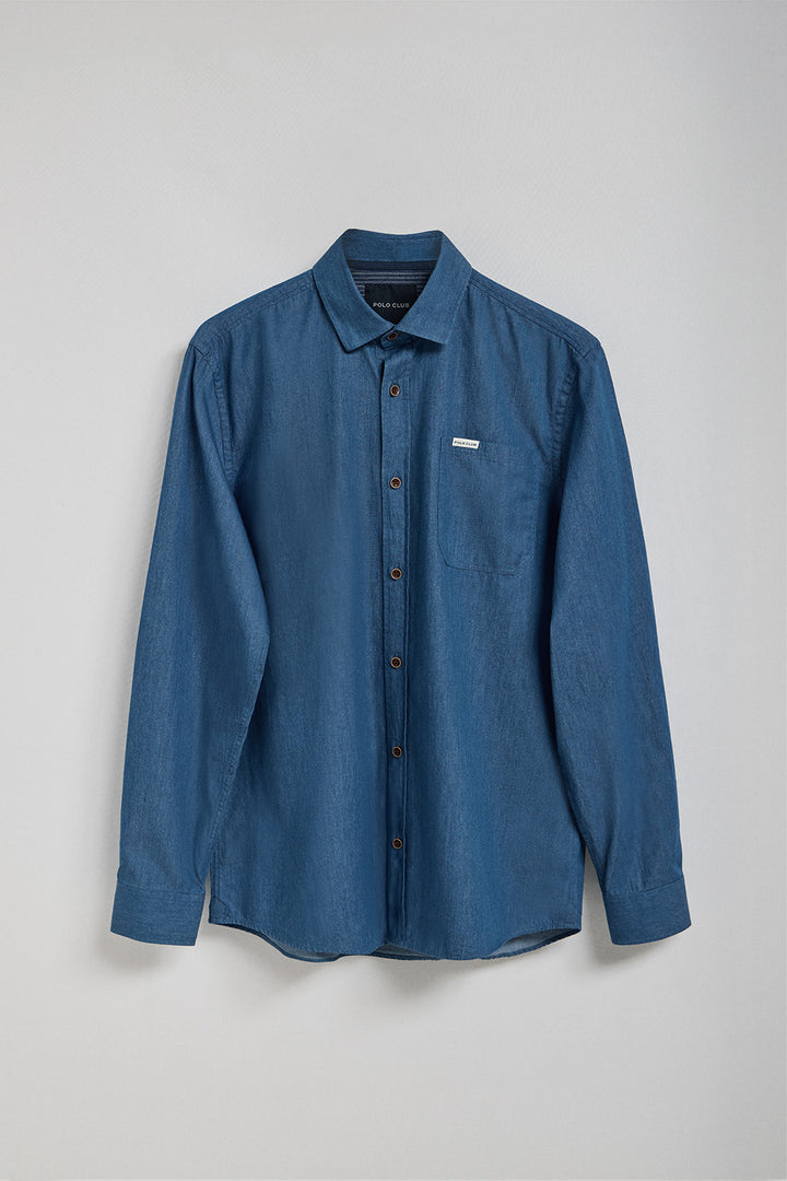 Denim shirt with pockets and Polo Club detail