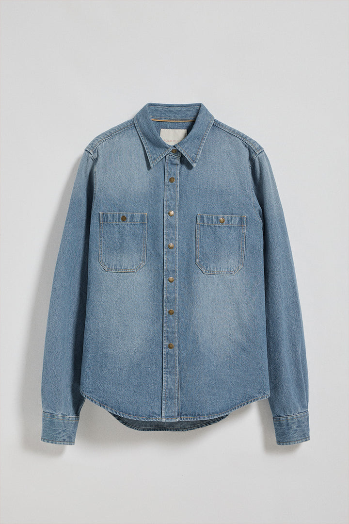 Denim shirt with two pockets and Polo Club detail