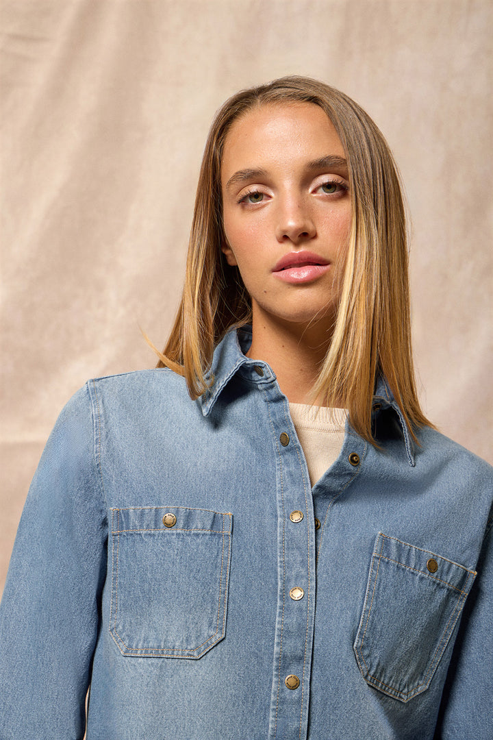 Denim shirt with two pockets and Polo Club detail