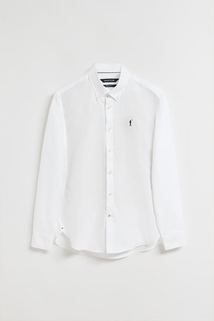 Camisa oxford blanca con logo bordado Rigby Go