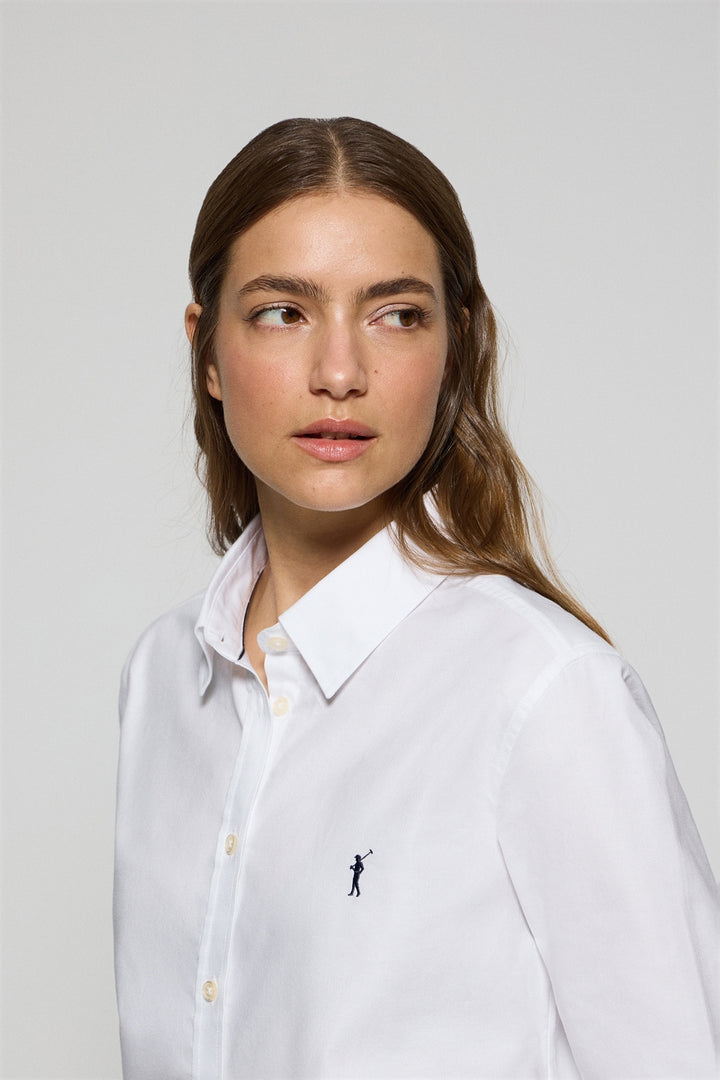 White Oxford shirt with Rigby Go embroidered logo