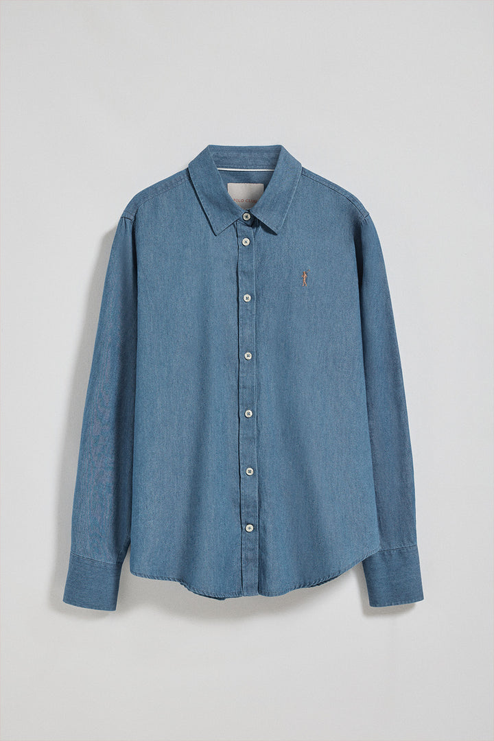 Regular-fit denim shirt with Rigby Go embroidered logo