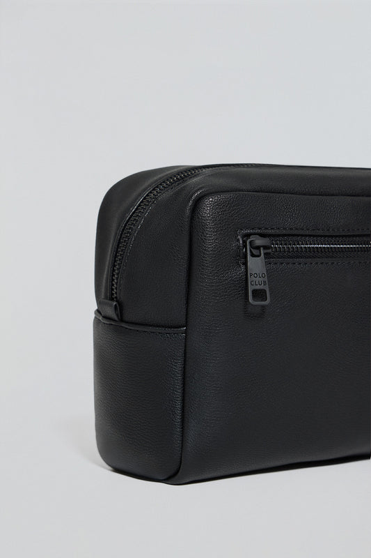 Black washbag Eton with zip and Polo Club details