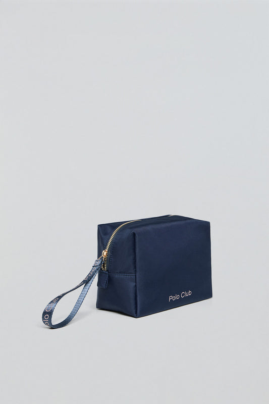 Navy-blue and pink washbag Eden with Polo Club details