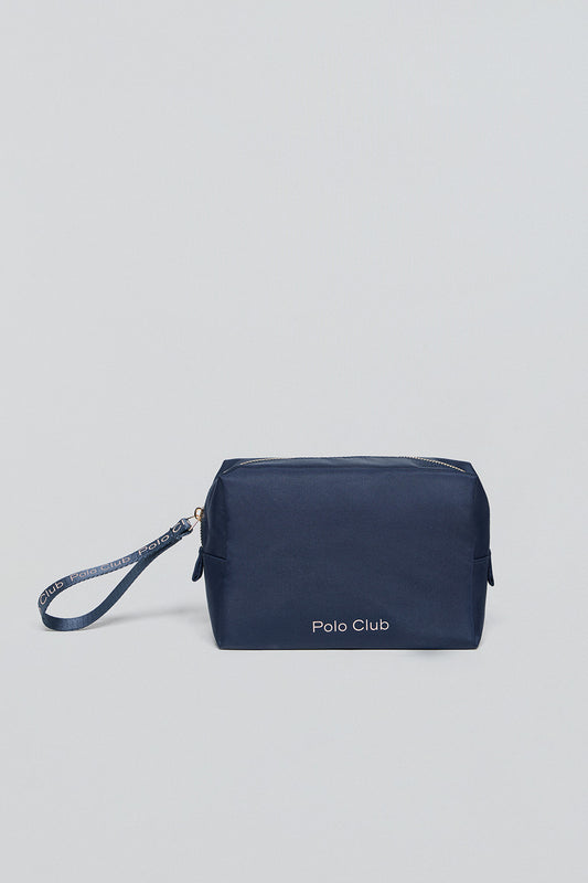 Navy-blue and pink washbag Eden with Polo Club details